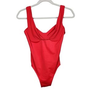 New Miraclesuit Red One Piece Bathing Suit Swimwear Swimsuit Underwire Size 8